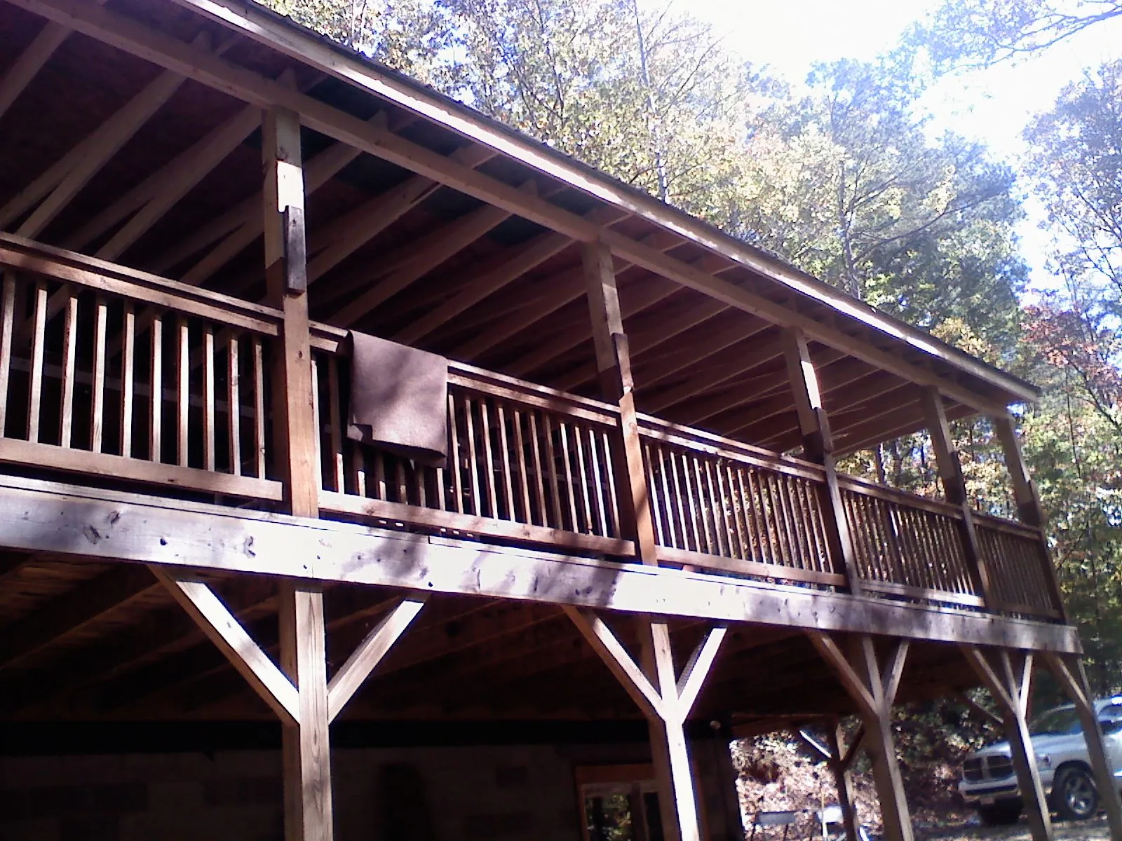 Timber framing under a new elevated porch and deck — Roof Leak Repair in Spartanburg by Roofing Brothers